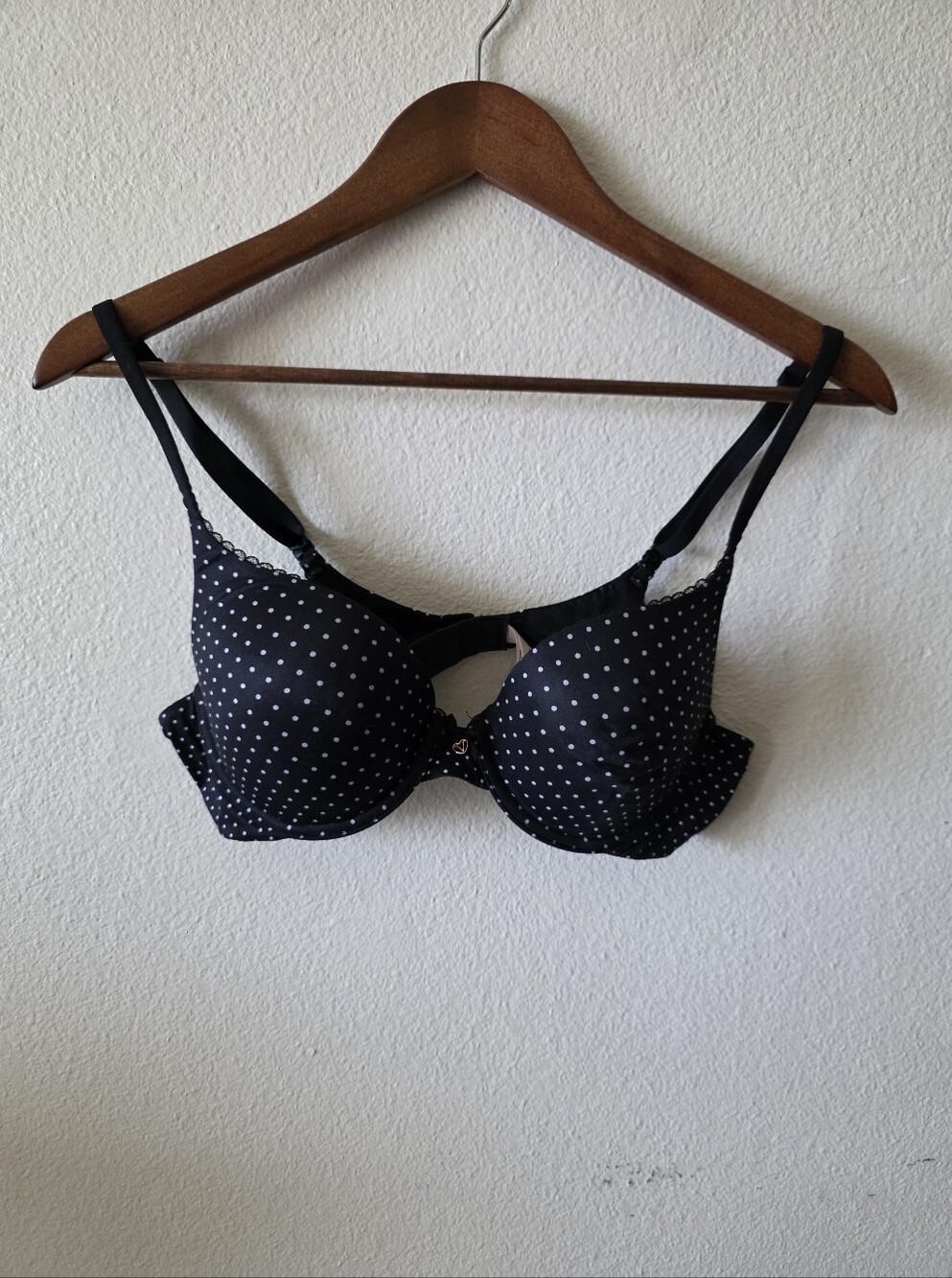 Victoria's Secret Black Polka Dot Underwire Bra 36B
